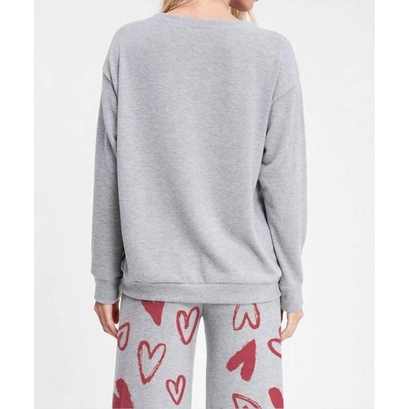NEW PHIL LOVE hearts loungewear set in heather grey - Picture 3 of 4